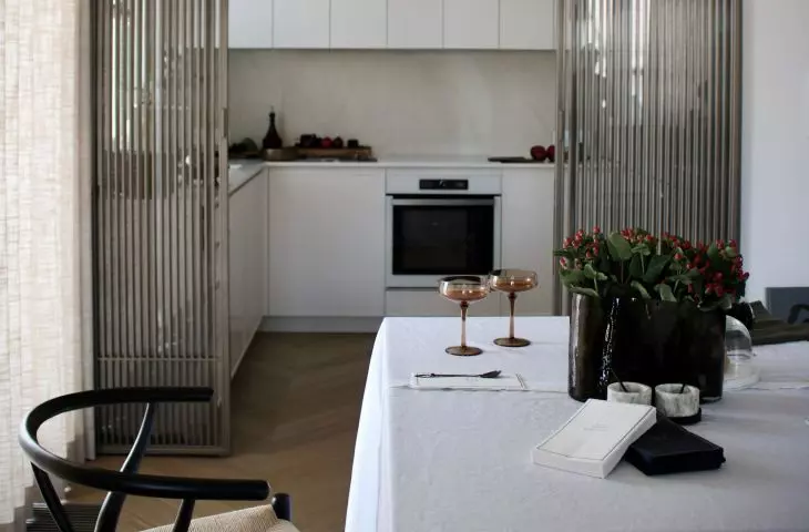 The space has been divided by glass walls