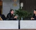 Carolina Pietyra and Malgorzata Tomczak - interview in the arcade of the Pharmacy building