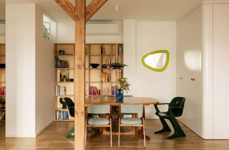  The bookcase is a more than 70-year-old piece of furniture from Kasi's grandparents' home