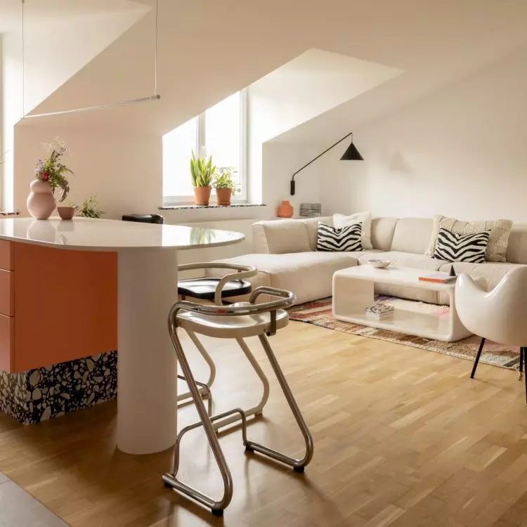 Catherine Burak's apartment is located in the attic of an apartment building
