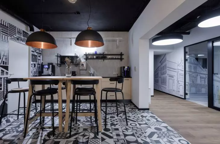 kitchen in the former canteen