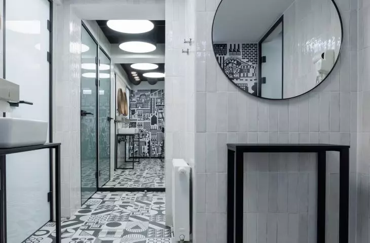 black and white interior details