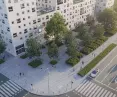 Wizualizacja od strony skrzyżowania ulic Grójeckiej i Banacha