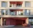 Light and red sandstone facade 