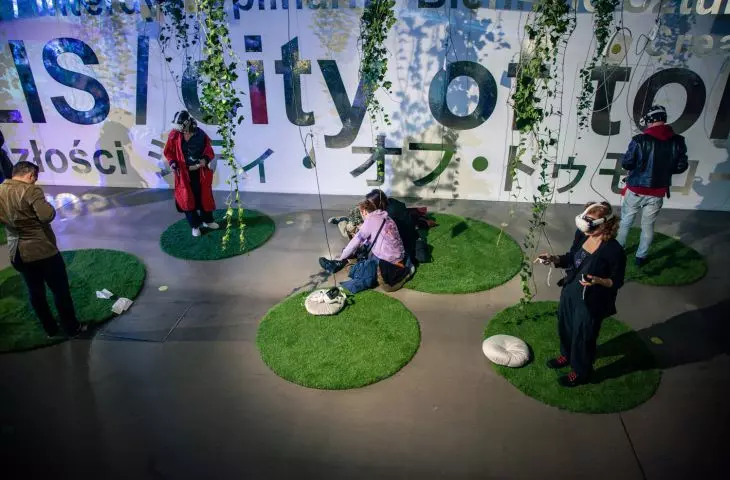 installations at the Kultura Futura Biennale in the Malopolska Garden of Art in Krakow.