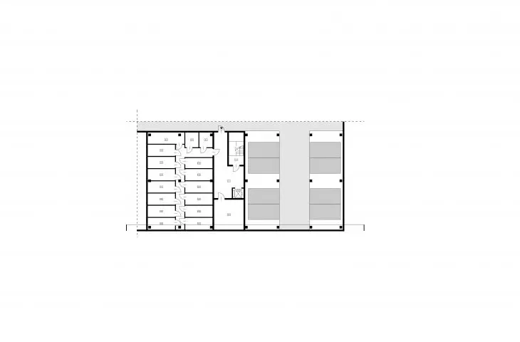 Projektowany budynek, poziom -1 