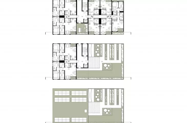 Projektowany budynek, poziom +1, +2, +3