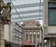 Roofing over the walkway at the Arsenal Gallery in the Old Market Square in Poznań