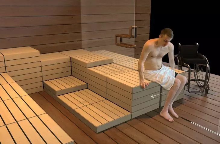 Transition to the sauna