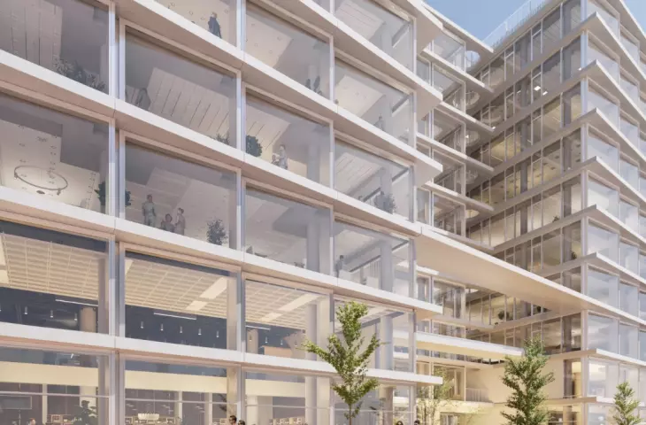 visualization of the office building under construction