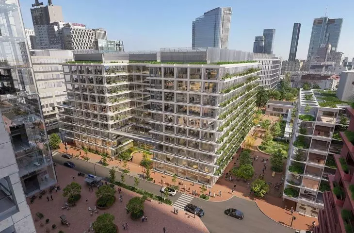 visualization of the office building under construction
