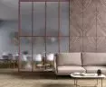 Ornamental glass as a partition wall