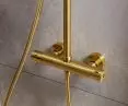 Moza thermostatic mixer in a unique brushed gold color