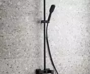 Rainshower with shower mixer and folding bath spout Logon Black