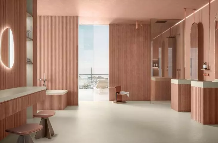 Dekton Ukiyo, the first collection of fluted cladding designed by Claudia Afshar