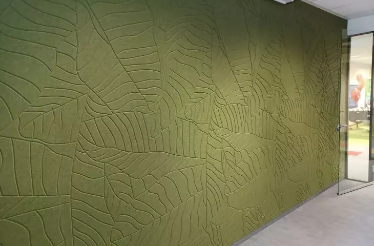 Acoustic wall with botanical design