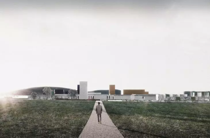 Teren wokół muzeum zajmuje ogród sensoryczny