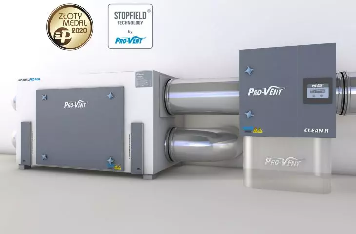 PRO-VENT CLEAN R electrostatic precipitator We have created a barrier that purifies up to 99.95% of the incoming air into the building