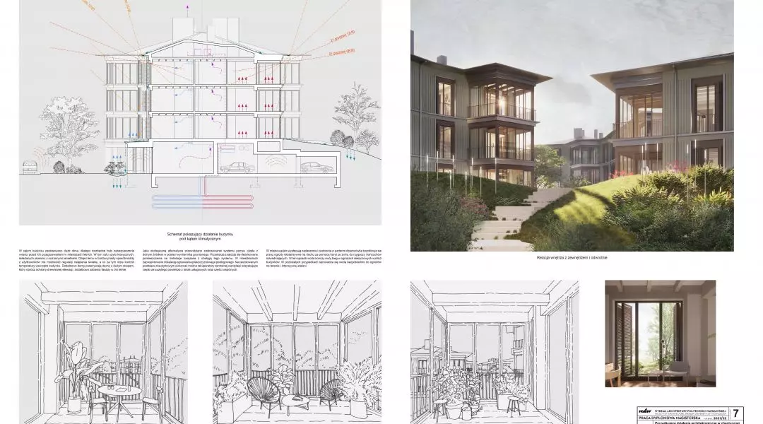 I Nagroda, proj.: „Porządkujące działania architektoniczne w chaotycznej zabudowie obrzeży miast. Projekt zespołu budynków miesz