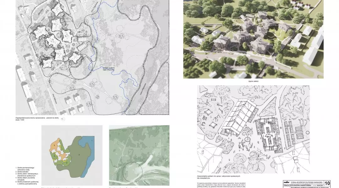 I Nagroda, proj.: „Porządkujące działania architektoniczne w chaotycznej zabudowie obrzeży miast. Projekt zespołu budynków miesz