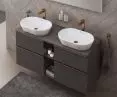 D-Neo ceramic series with faucets from the Wave series.