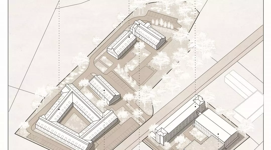 II Nagroda, proj.: „Adaptacja oraz rozbudowa budynku przy ulicy ks. Zdzisława Bernata w Poznaniu, należącego do Fundacji Pomocy