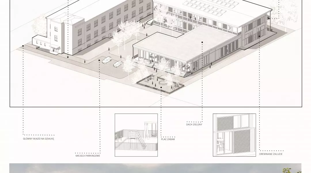 II Nagroda, proj.: „Adaptacja oraz rozbudowa budynku przy ulicy ks. Zdzisława Bernata w Poznaniu, należącego do Fundacji Pomocy