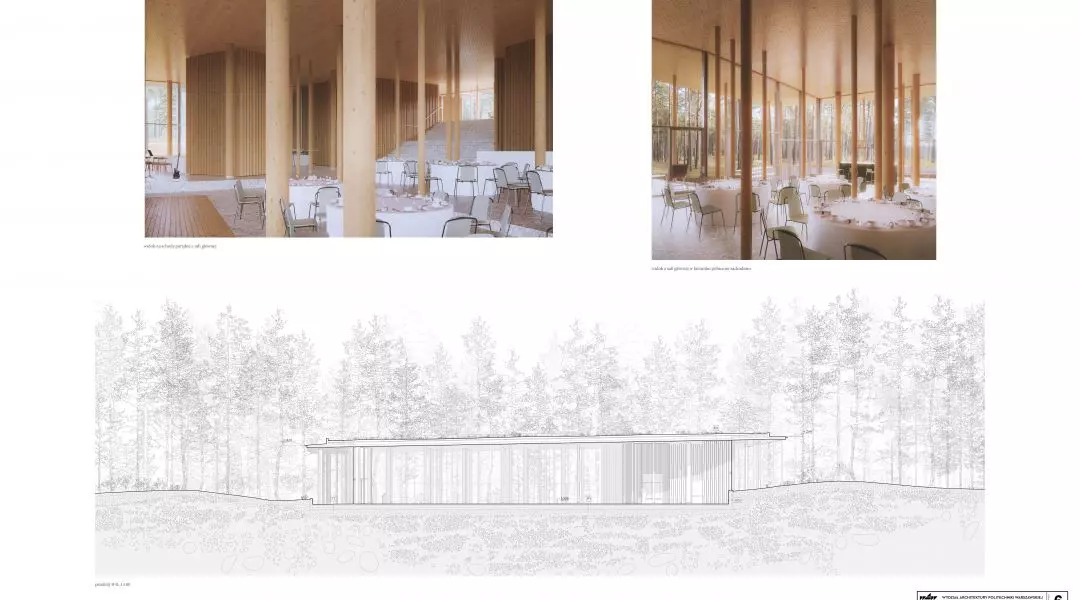 Wyróżnienie (ex aequo), proj.: „Dom weselny w Krynicy Morskiej. Poszukiwanie współczesnej architektury celebracji”