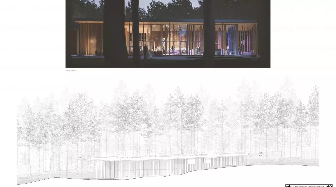 Wyróżnienie (ex aequo), proj.: „Dom weselny w Krynicy Morskiej. Poszukiwanie współczesnej architektury celebracji”