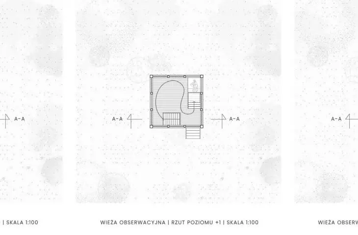 wieża obserwacyjna, rzuty