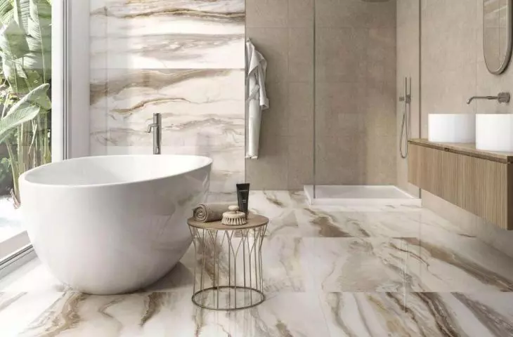Large-format tiles are most often made of stoneware or quartz sintering