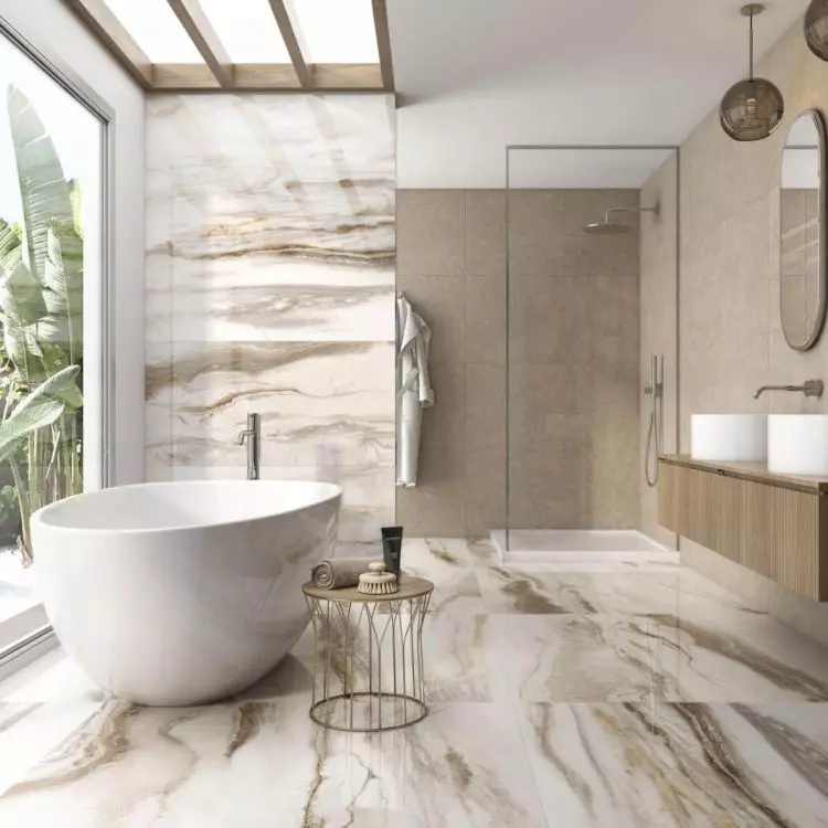 Large-format tiles are most often made of stoneware or quartz sintering