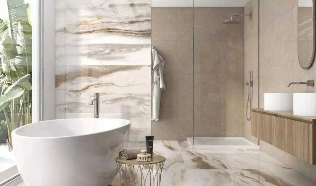 Large-format tiles are most often made of stoneware or quartz sintering