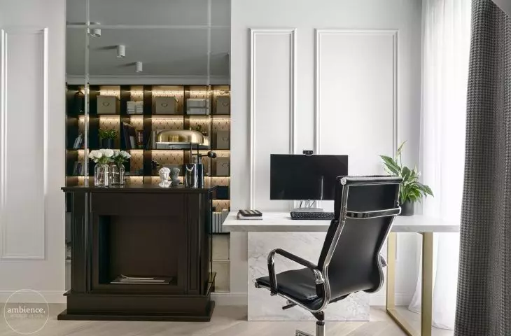 In her office, Agnieszka Konieczna placed a portal bio-fireplace