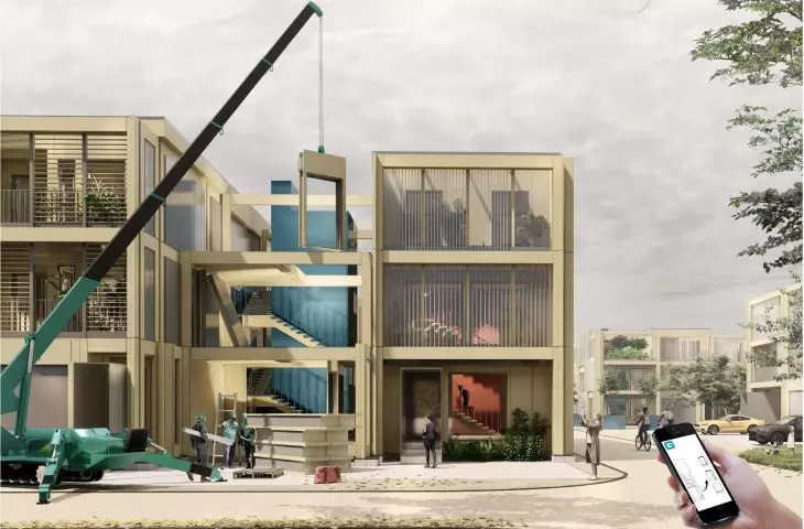 Masowa personalizacja w architekturze z wykorzystaniem technologii prefabrykowanej. Projekt zespołu jednostek mieszkalnych  w warszawskich Siekierkach