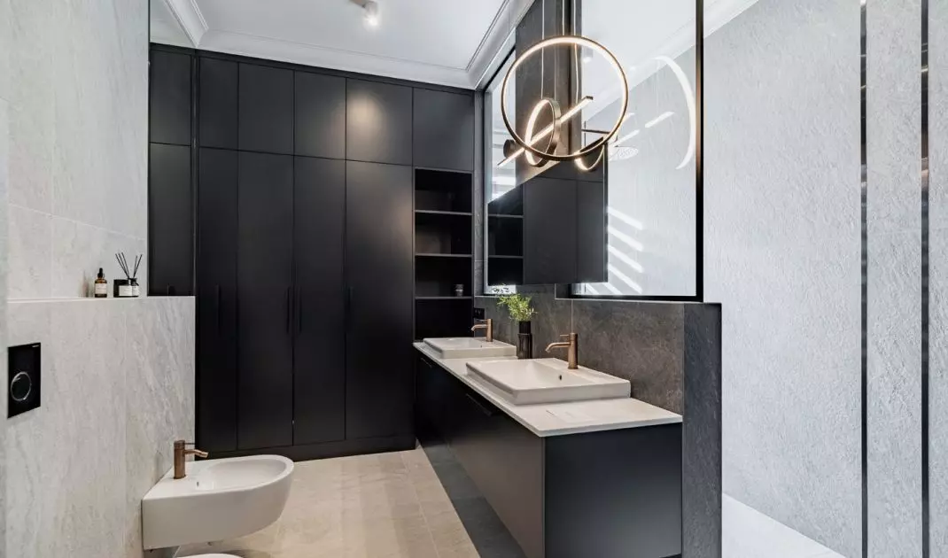 The capacious built-ins were designed by Aleksandra Przychodzka of Deer Wood Carpentry Studio.