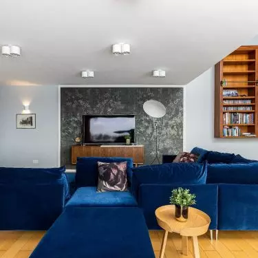 The wallpaper was framed with stucco