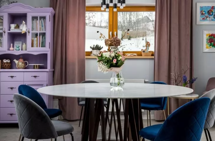Lavender display case adds classic charm to space