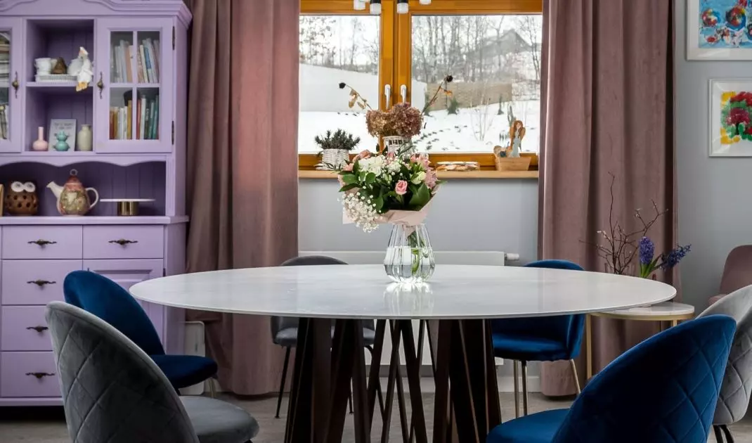 Lavender display case adds classic charm to space
