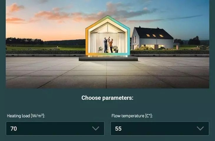 After entering the basic data, the application will match us with the best radiators