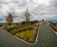 The architects also designed a path to the top of the reclaimed quarters