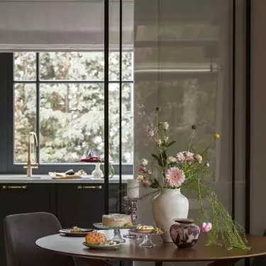 The sliding doors were custom-made according to the architects' design
