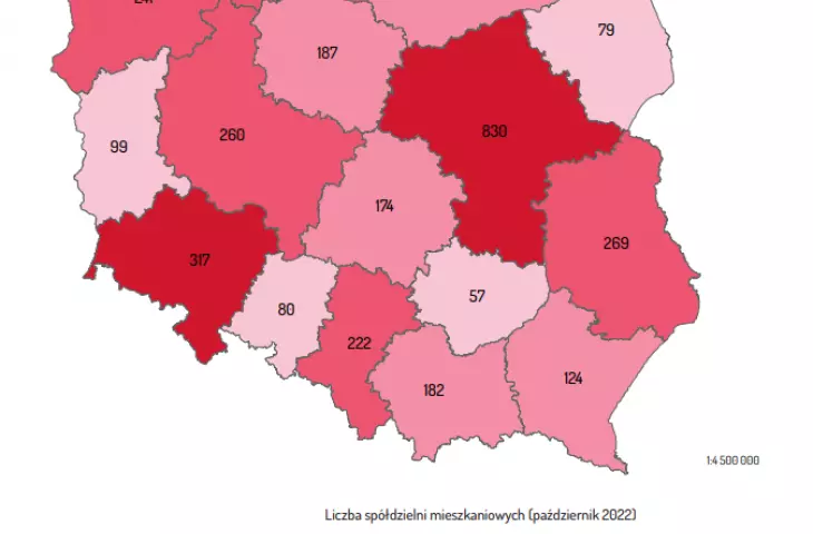 w Polsce według spisu REGON istnieje 3499 spółdzielni mieszkaniowych
