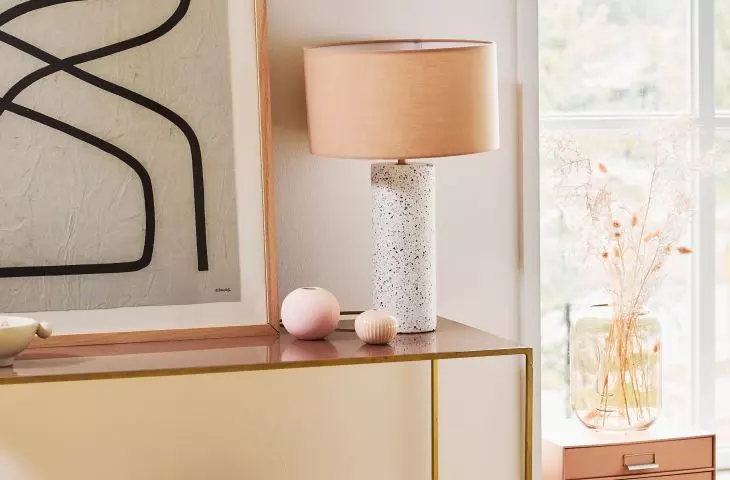Peachwood lamp shade will give the space a beautiful glow