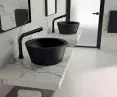 ALGUI BLACK washbasin and BLACK BINOPTIC DELABIE faucet
