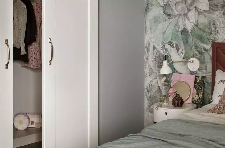 The closet hides behind sliding doors