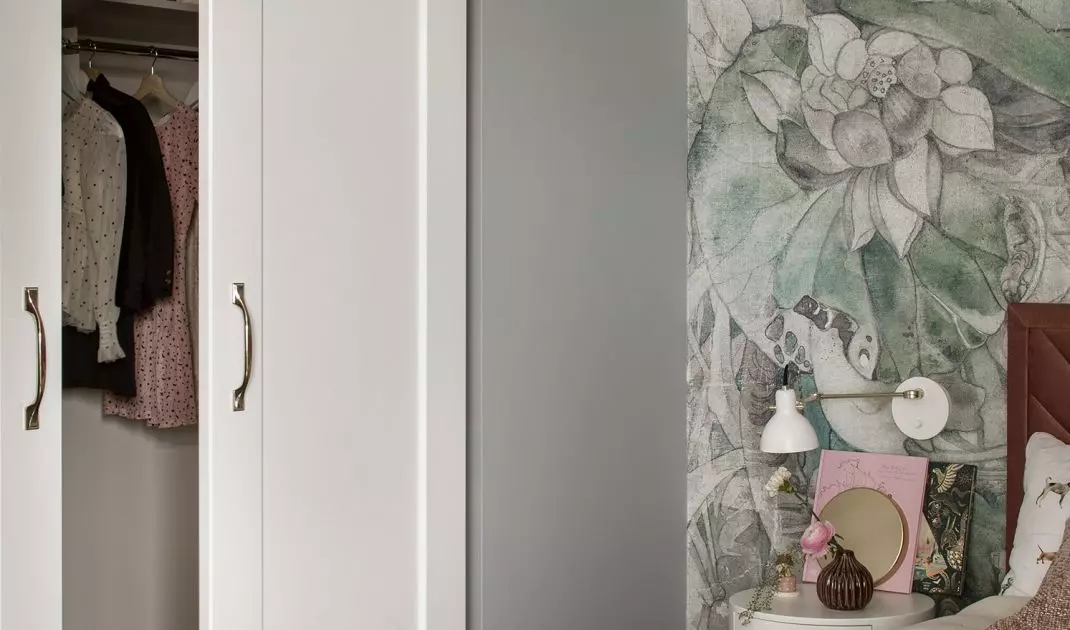 The closet hides behind sliding doors