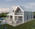 The white solar roof and facade perfectly reflect the aesthetic minimalism and premium quality