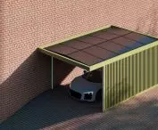 Carport ePark - aluminum canopy with panels Enovio family of fences - 12 different models with different photovoltaic designs with a total power of more than 4 kW