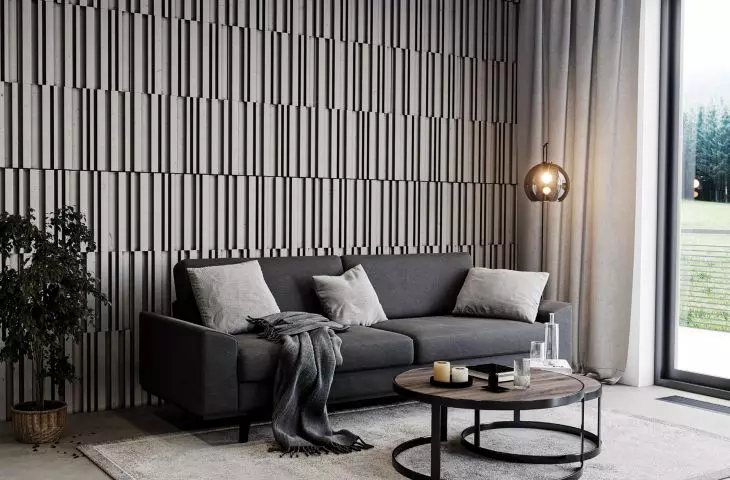 Luxum, panele ścienne z ryflowanego betonu architektonicznego Tonale